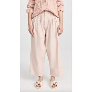 Free People Trouser Pants Womens 0 Pebble Pink Lotta Love Wide Leg High Rise